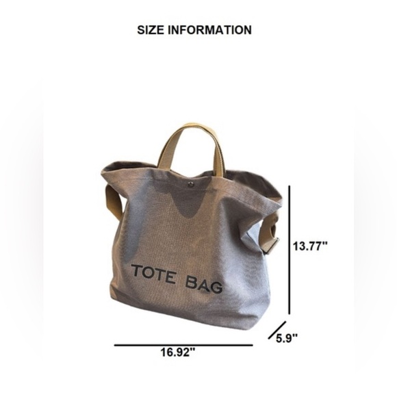 NWT Minimalist Large Capacity Canvas Shoulder Tote Bag - Picture 7 of 7